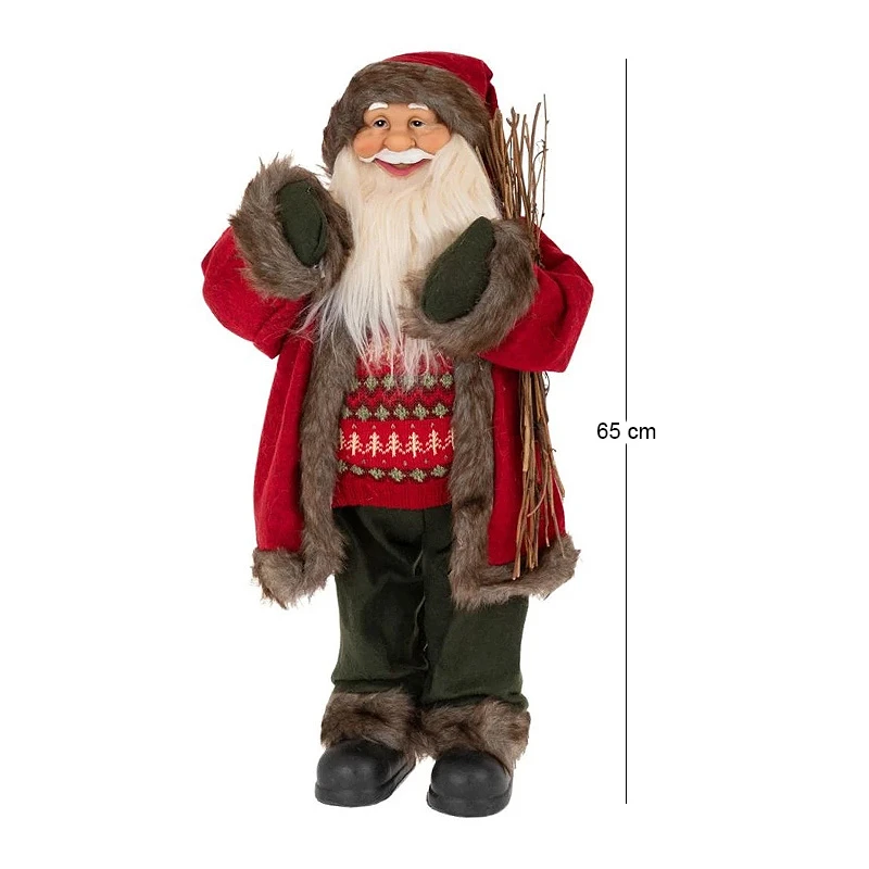 XMAS RED FABRIC SANTA 65CM