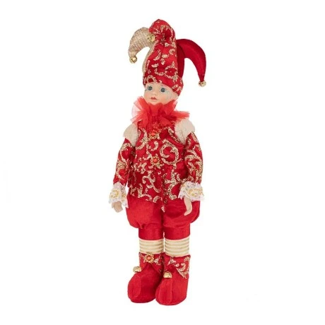 XMAS RED FABRIC JOKER WITH MUSIC AND MOVEMENT 50CM
