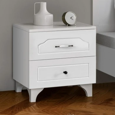 Assos Megapap nightstand in white color 45x42x55cm.