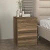 Breve Megapap melamine nightstand in walnut color 39.8x41.8x55cm.