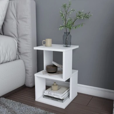 Carter Megapap melamine nightstand in white color 29.6x29.6x49.4cm.