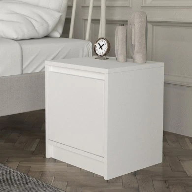 Conve Megapap melamine nightstand in white color 40x35x45cm.