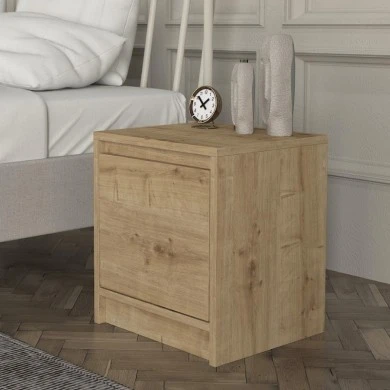 Conve Megapap melamine nightstand in sapphire oak color 40x35x45cm.