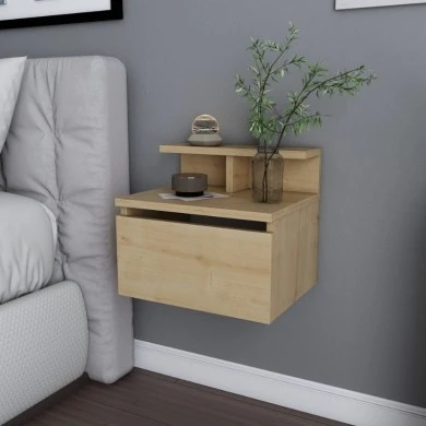 Arsen Megapap melamine wall nightstand in oak color 39,8x31,9x35cm.