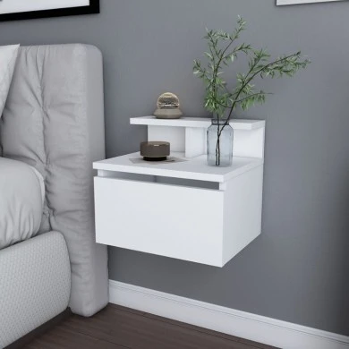 Arsen Megapap melamine wall nightstand in white color 39,8x31,9x35cm.