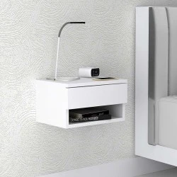 Κομοδίνο επιτοίχιο Mary Megapap χρώμα λευκό 40x30x23εκ.