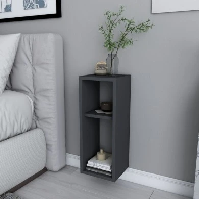 Sault Megapap melamine wall nightstand in anthracite color 23,2x22x59.6cm.