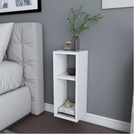 Sault Megapap melamine wall nightstand in white color 23,2x22x59.6cm.