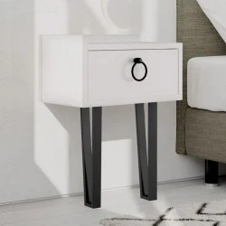 Sponge Megapap melamine wall night-stand in white color 40x24x51cm.