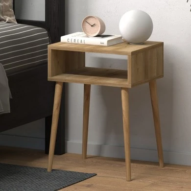 Fiona Megapap melamine - beech bedside table in pine oak color 45x30x58cm.