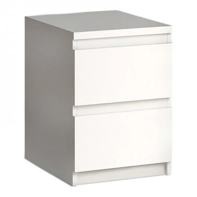 Fly Megapap melamine bedside table in white color 35x42x55cm.