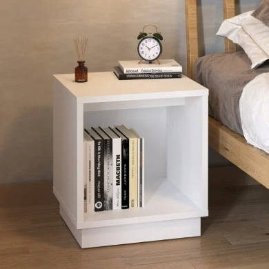 Gino Megapap melamine nightstand in white color 40x35.3x45cm.