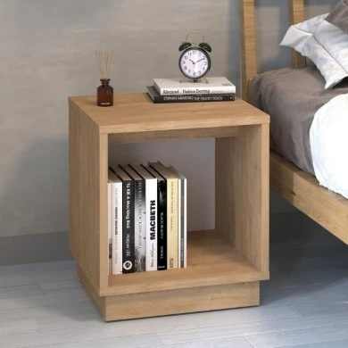 Gino Megapap melamine nightstand in sapphire oak color 40x35.3x45cm.