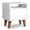 Luce Megapap melamine bedside table in white color 40x30x47,6cm.