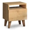 Luce Megapap melamine bedside table in oak color 30x40x47,6cm.