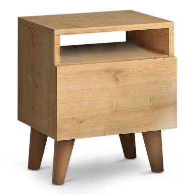 Luce Megapap melamine bedside table in oak color 30x40x47,6cm.