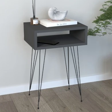 Scott Megapap melamine side table in anthracite color 40x30x60cm.