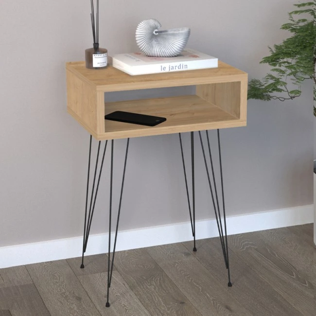 Κομοδίνο μελαμίνης Scott Megapap χρώμα sapphire oak 40x30x60εκ.