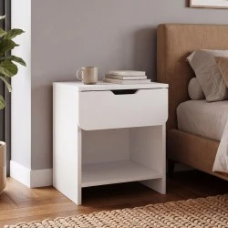 Κομοδίνο Mida Megapap χρώμα λευκό 45x40x52εκ.