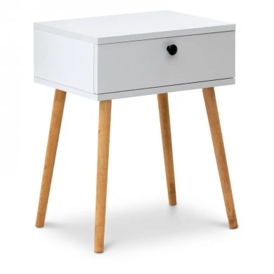 Pauline Megapap melamine bedside table in white color 45x35x61cm.
