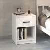 Scoty Megapap melamine nightstand in white color 40.2x35.3x55cm.