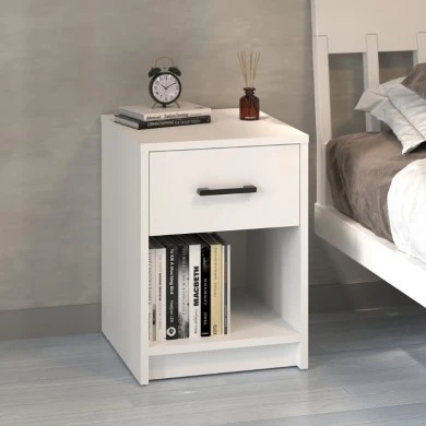 Scoty Megapap melamine nightstand in white color 40.2x35.3x55cm.