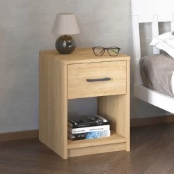 Scoty Megapap melamine nightstand in sapphire oak color 40.2x35.3x55cm.