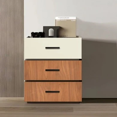 Sonlen pakoworld bedside table in walnut-beige shade 60x40x66cm