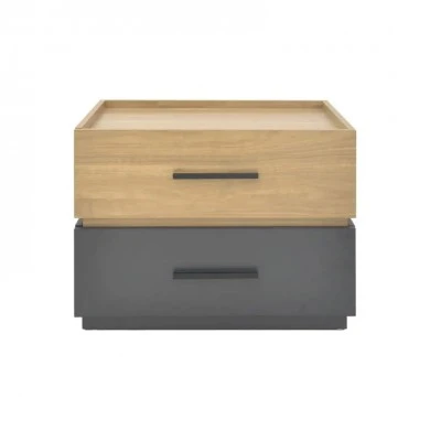 Sonlen pakoworld bedside table mdf in sonoma-charcoal shade 60x40x44.5cm