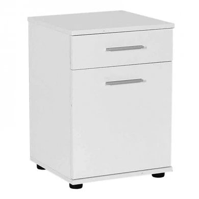 Trendline Megapap bedside table in white color 40x39x57cm.