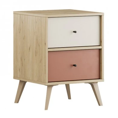 Terra Megapap melamine nightstand in florida oak color 44x44x61cm.