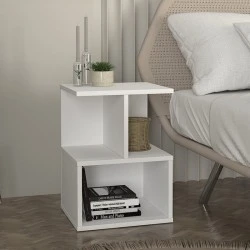 Entiero Megapap melamine nightstand in white color 39.8x35x54.6cm.