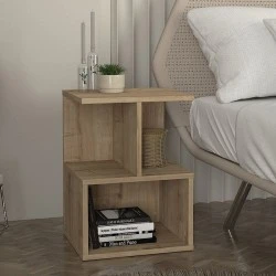 Entiero Megapap melamine nightstand in sapphire oak color 39.8x35x54.6cm.