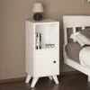Vira Megapap melamine nightstand in white color 34x30x78cm.