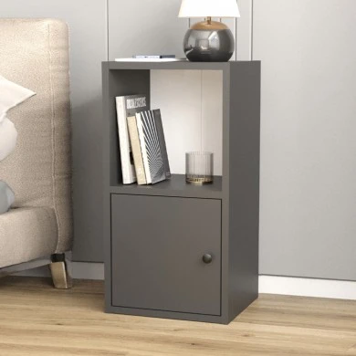 Vito Megapap melamine nightstand in anthracite color 34x30x66.4cm.