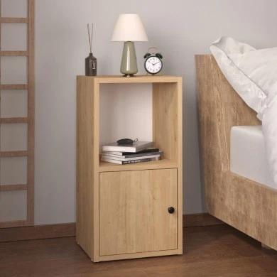 Vito Megapap melamine nightstand in sapphire oak color 34x30x66.4cm.