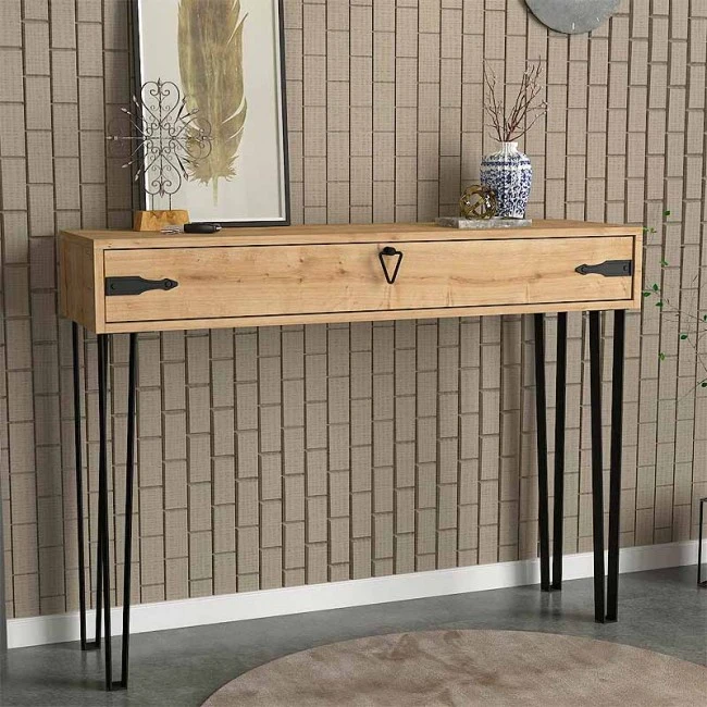Cenova Megapap melamine console in sapphire oak color 120x35x89,8cm.
