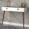 Κονσόλα επιτοίχια Nadya Megapap χρώμα λευκό - καρυδί 120x35x89,3εκ.