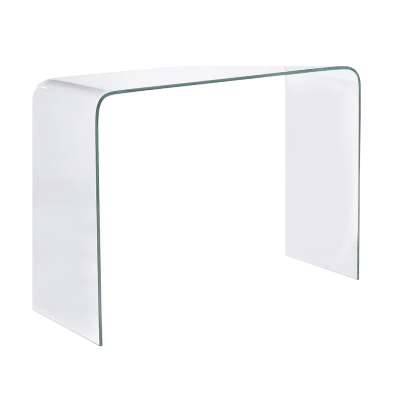 Κονσόλα Glasser Clear από ενισχυμένο γυαλί 12mm σε χρώμα διαφανές 110x35εκ