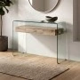 Κονσόλα Glasser Clear ενισχυμένο γυαλί - MDF 120x40x75εκ.