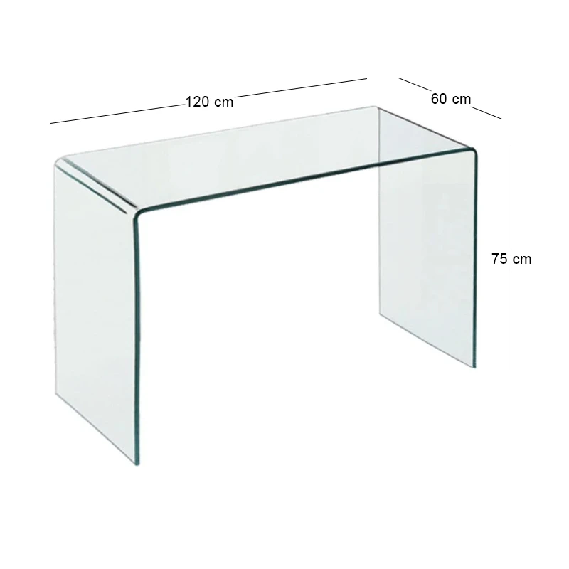 GLASSER Clear Console/Desk 120x60x75cm