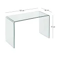 GLASSER Clear Console/Desk 120x60x75cm