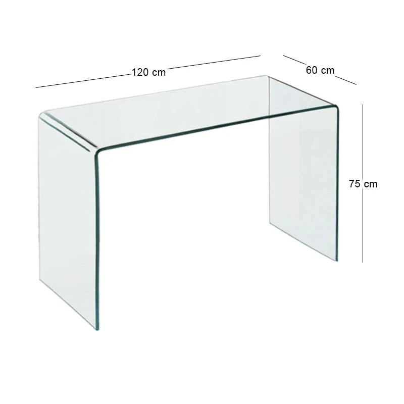 GLASSER Clear Console/Desk 120x60x75cm