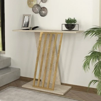 Gravity Megapap melamine console in travertine - gold color 90x29,6x76,8cm.