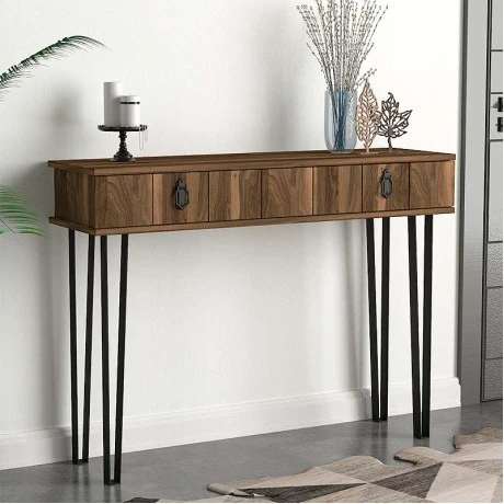 Κονσόλα Helsinki Megapap χρώμα καρυδί 120x35,5x90εκ.