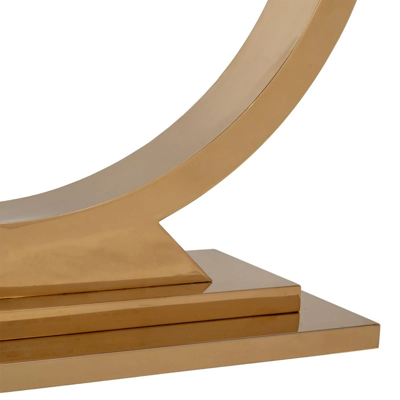 GOLD METAL CONSOLE WITH BLACK CERAMIC SURFACE(MARBLE EFFECT) 130X40X80CM