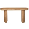 OVAL SHAPE CONSOLE TABLE MADE OF MANGO WOOD IN BROWN COLOR 152X41X76CM