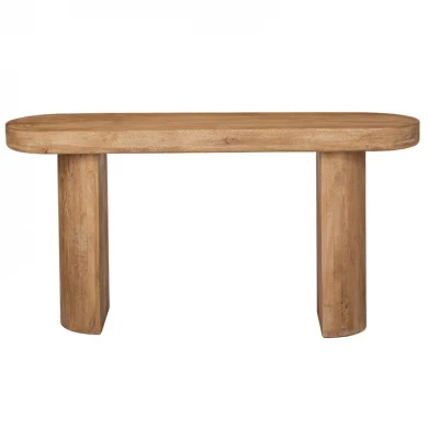 OVAL SHAPE CONSOLE TABLE MADE OF MANGO WOOD IN BROWN COLOR 152X41X76CM