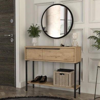 Suzy Megapap dresser with mirror in sepet oak 90x29.6x76cm.
