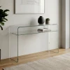 GLASSER Clear Console with Shelf 110x35x75cm